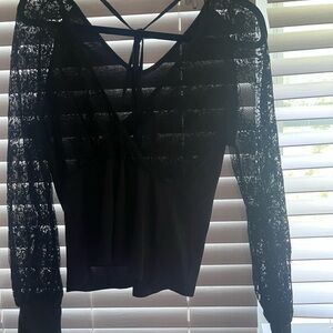 Elegant Black Lace Women Top